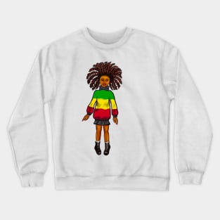 Rasta Jamaica jumper - manga anime Jamaican girl with colours of Rastafarian  flag in red, green and gold Crewneck Sweatshirt